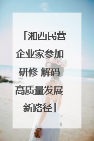 湘西民营企业家参加研修 解码高质量发展新路径