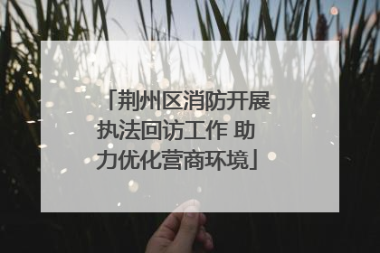 荆州区消防开展执法回访工作 助力优化营商环境