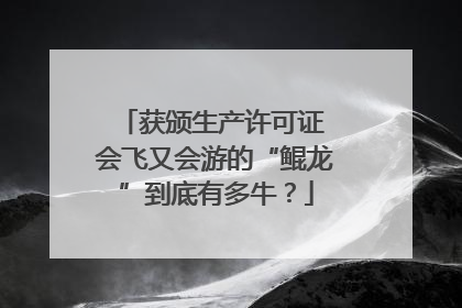 获颁生产许可证 会飞又会游的“鲲龙”到底有多牛？