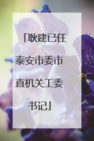 耿建已任泰安市委市直机关工委书记