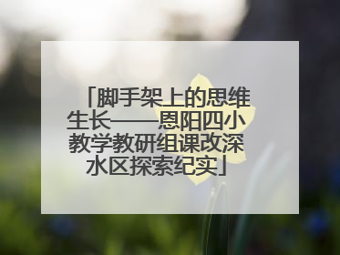 脚手架上的思维生长——恩阳四小教学教研组课改深水区探索纪实