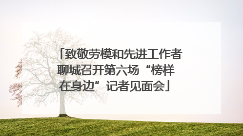 致敬劳模和先进工作者 聊城召开第六场“榜样在身边”记者见面会