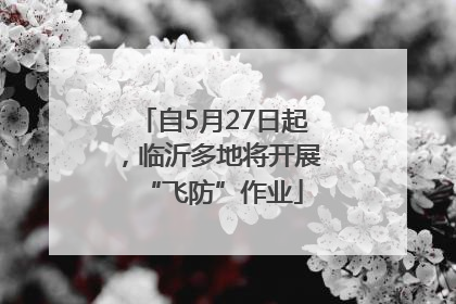 自5月27日起，临沂多地将开展“飞防”作业