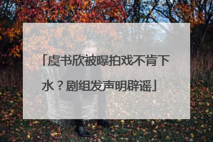 虞书欣被曝拍戏不肯下水？剧组发声明辟谣
