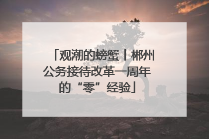 观潮的螃蟹丨郴州公务接待改革一周年的“零”经验