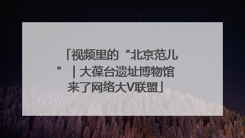 视频里的“北京范儿”｜大葆台遗址博物馆来了网络大V联盟
