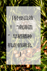 轻便高效！“南漳造”旱稻播种机走俏湖北