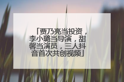 贾乃亮当投资，李小璐当导演，甜馨当演员，三人抖音首次共创视频