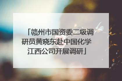 赣州市国资委二级调研员黄晓东赴中国化学江西公司开展调研