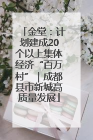 金堂：计划建成20个以上集体经济“百万村”｜成都县市新城高质量发展