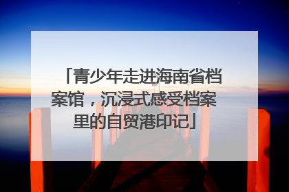 青少年走进海南省档案馆，沉浸式感受档案里的自贸港印记