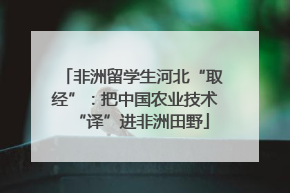 非洲留学生河北“取经”：把中国农业技术“译”进非洲田野