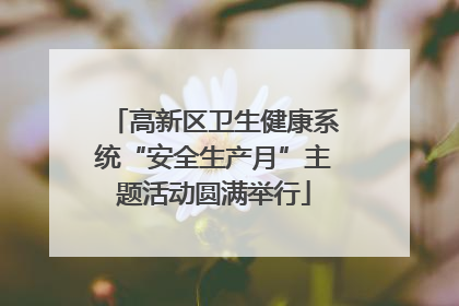 高新区卫生健康系统“安全生产月”主题活动圆满举行
