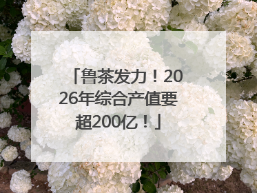 鲁茶发力！2026年综合产值要超200亿！