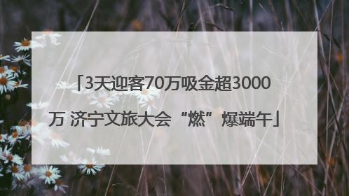 3天迎客70万吸金超3000万 济宁文旅大会“燃”爆端午