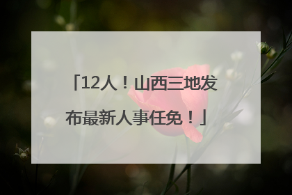 12人！山西三地发布最新人事任免！