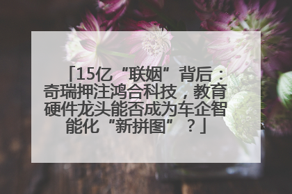 15亿“联姻”背后：奇瑞押注鸿合科技，教育硬件龙头能否成为车企智能化“新拼图”？
