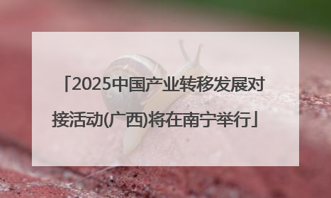 2025中国产业转移发展对接活动(广西)将在南宁举行