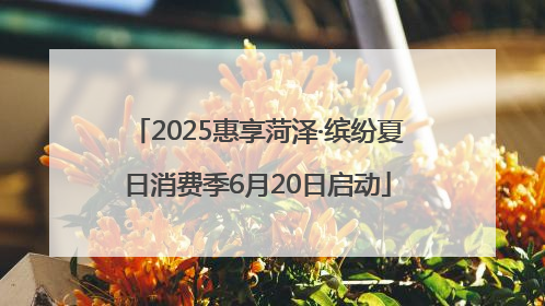 2025惠享菏泽·缤纷夏日消费季6月20日启动