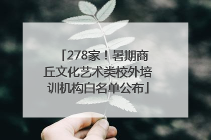 278家！暑期商丘文化艺术类校外培训机构白名单公布