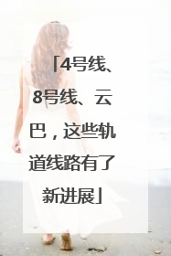 4号线、8号线、云巴，这些轨道线路有了新进展