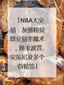 NBA大交易：灰熊将贝恩交易至魔术，换来波普、安东尼及多个首轮签
